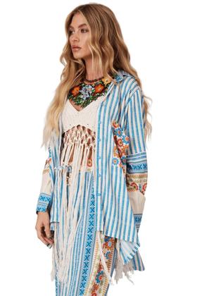 Imagem de Camisa Ampla Godê Azul Coleção Pira Omomba''e Yacamim Q3