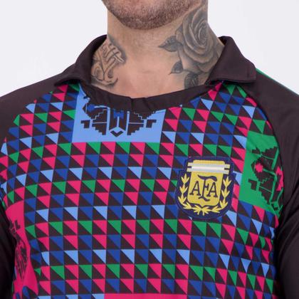 Imagem de Camisa Argentina Retrô Goleiro 1990 Preta