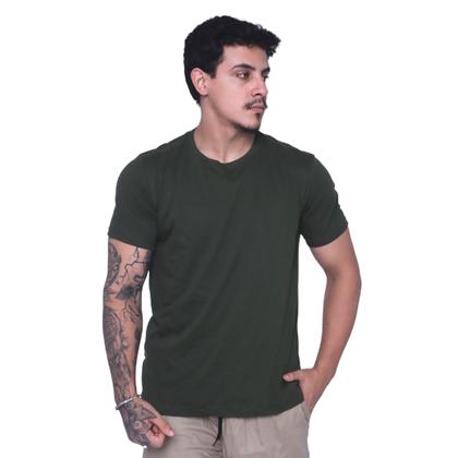 Imagem de Camisa Básica Camiseta Masculina 100% Algodão Lisa Premium