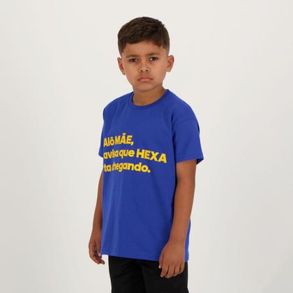 Imagem de Camisa Brasil Alo Mãe Infantil Azul