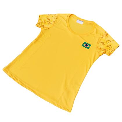 Imagem de Camisa Brasil Baby Look Bandeira - Feminina