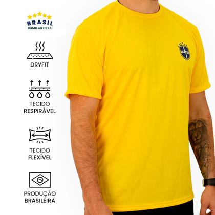 Imagem de Camisa Brasil Dry Fit Blusa Torcedor Brasileiro Camiseta Uniforme Básica