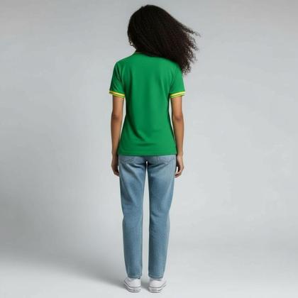 Imagem de Camisa Brasil Polo Piquet Verde - Feminino Tamanho:MCor:Verde