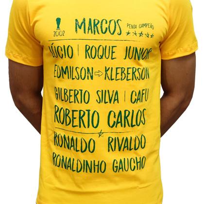 Imagem de Camisa Brasil Retro Escalação Penta 2002 Algodão - Masculino