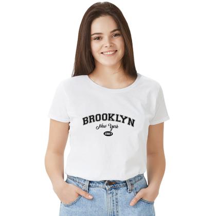 Imagem de Camisa Camiseta BabyLook Feminina T-shirt 100% Algodão Brooklyn New york Usa