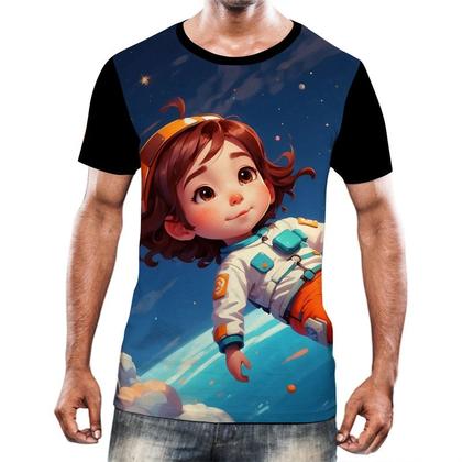 Imagem de Camisa Camiseta Crianças Astronautas Planetas Galáxias 12