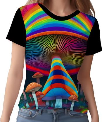 Imagem de Camisa Camiseta Rave Jardim Psicodélico Good Vibe Cogumelo 0