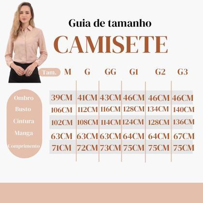 Imagem de Camisa Camisete Social Feminina Manga Longa Viscose
