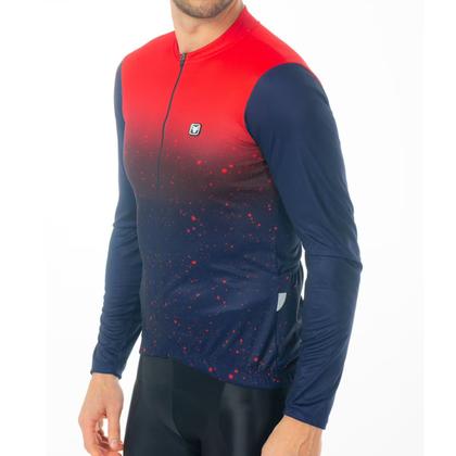 Imagem de Camisa Ciclismo Free Force Classic Journey Azul e Vermelho