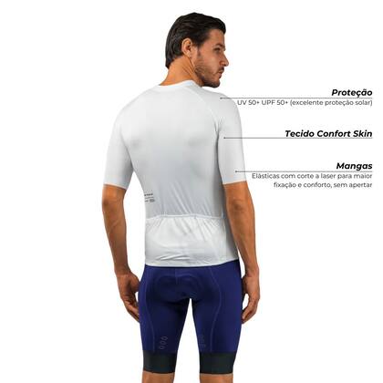 Imagem de Camisa ciclismo masculina Free Force Training White slim fit