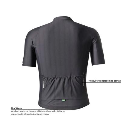 Imagem de Camisa ciclismo masculina Mauro Ribeiro Fiber 2.0 slim preta
