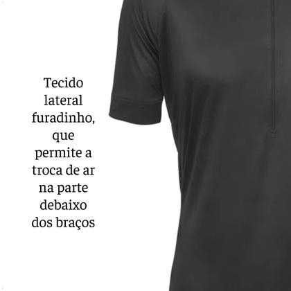 Imagem de Camisa Ciclismo Masculina Tam G Preta UV30+ Dryfit Sport Corrida Treino Academia Musculação Atrio VB003