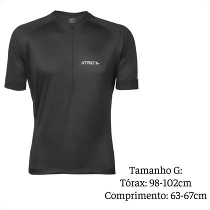 Imagem de Camisa Ciclismo Masculina Tam G Preta UV30+ Dryfit Sport Corrida Treino Academia Musculação Atrio VB003