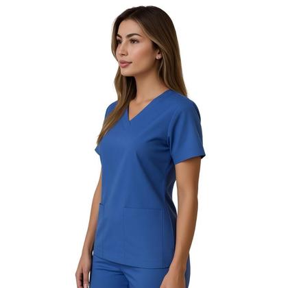 Imagem de Camisa Cirúrgica Unissex Gola V Azul Claro