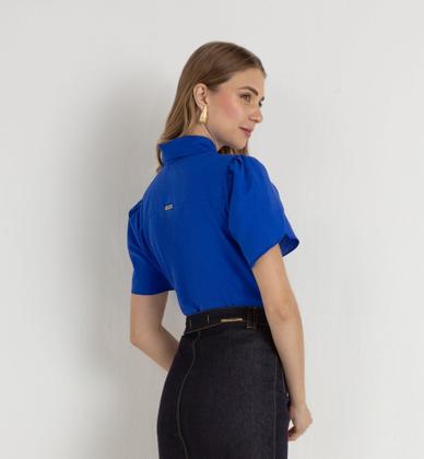 Imagem de Camisa classica em tricoline azul laura rosa