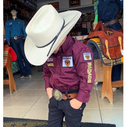 Imagem de Camisa Country Infantil e Juvenil C/ Bordados Rodeio Unissex