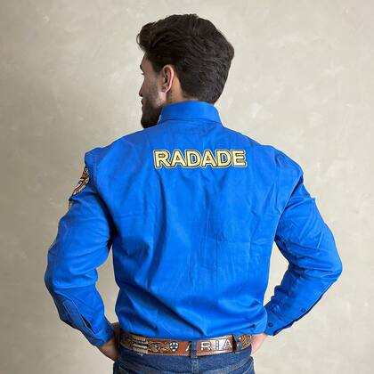 Imagem de camisa country radade manga longa rodeio cowboy masculina festa peao