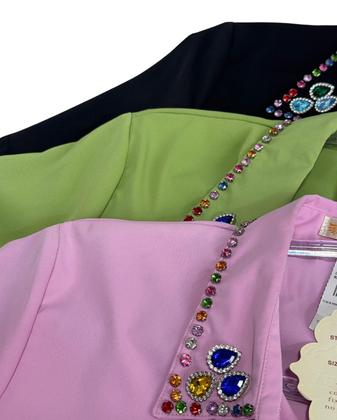 Imagem de Camisa cropped com gola em pedrarias REF6009