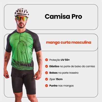 Imagem de Camisa de Ciclismo Masculina Bike Camel Manga Curta PRO 3 Bolsos Utilitários Proteção Uv Ziper