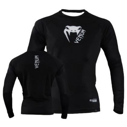 Imagem de Camisa De Compressão Rashguard Venum Basic Black Jiu Jitsu Submission Mma Manga Longa