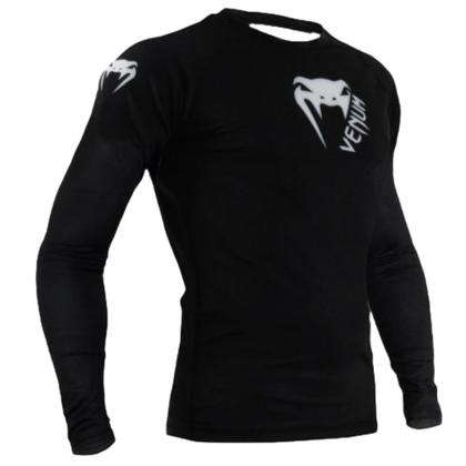 Imagem de Camisa De Compressão Rashguard Venum Basic Black Jiu Jitsu Submission Mma Manga Longa
