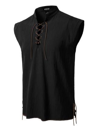 Imagem de Camisa de fantasia JEMITOP Retro Renaissance Pirate Viking Masculina M