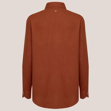 Imagem de Camisa Dudalina Relaxed Lisa Ve26 Marrom Feminino