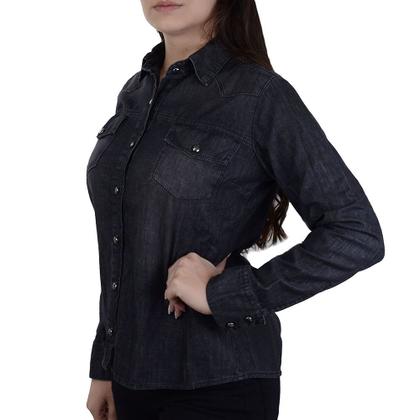 Imagem de Camisa Feminina Consciência Jeans ML Black - 23638