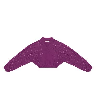 Imagem de Camisa Feminina Manga Longa Com Strass Endless Roxo