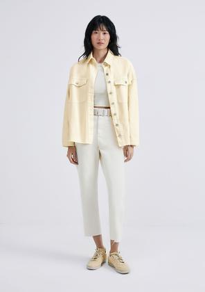 Imagem de Camisa Feminina Manga Longa Oversized Em Sarja Estonada