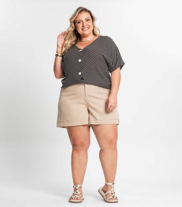 Imagem de Camisa Feminina Plus Size Estampada Secret Glam Preto