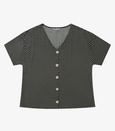 Imagem de Camisa Feminina Plus Size Estampada Secret Glam Preto