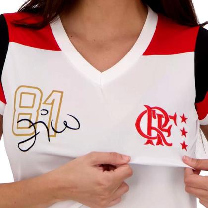 Imagem de Camisa Flamengo Feminina Zico Retro Mengão Baby Look Oficial Tamanhos:GG