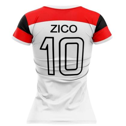 Imagem de Camisa Flamengo Feminina Zico Retro Mengão Baby Look Oficial Tamanhos:GG