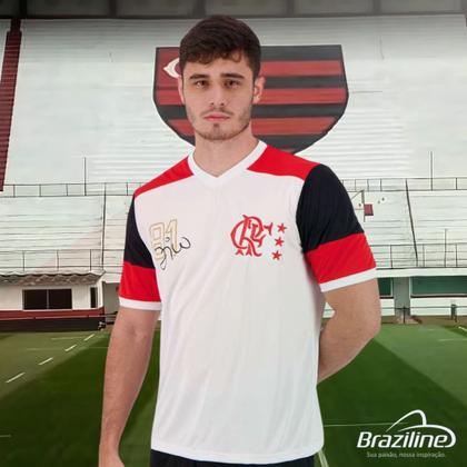 Imagem de Camisa Flamengo Masculina Zico 81 Branca Oficial Licenciada