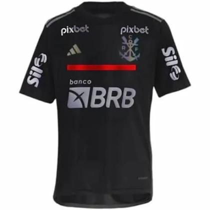 Imagem de Camisa Flamengo Third III 23/24 com Patrocínios -Torcedor Masculina Preto Furta-cor Silkado