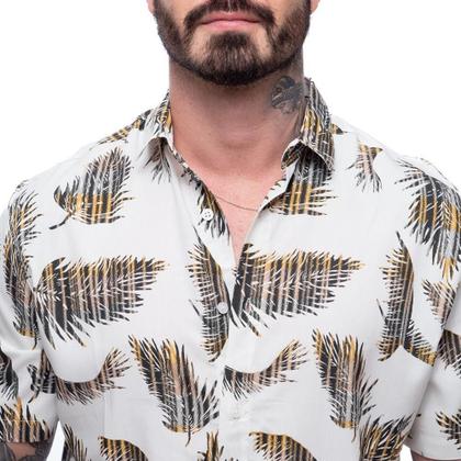 Imagem de Camisa Flores Manga Curta Masculina Viscose Leve Praia