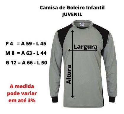 Imagem de Camisa Goleiro Infantil Com Espuma No Cotovelo Acolchoada