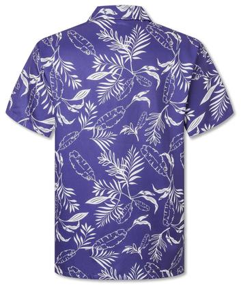 Imagem de Camisa havaiana de manga curta cromante para homens roxa tamanho L