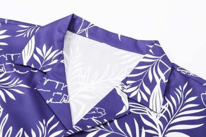 Imagem de Camisa havaiana de manga curta cromante para homens roxa tamanho L