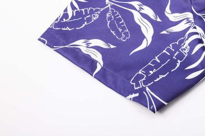 Imagem de Camisa havaiana de manga curta cromante para homens roxa tamanho L