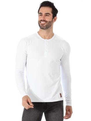Imagem de Camisa Henley Masculina Anistia Manga Longa Algodão Elastano Premium