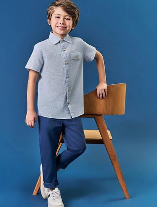 Imagem de Camisa Infantil Menino Azul Divertto