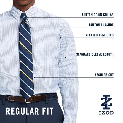 Imagem de Camisa IZOD Vestido masculino Classic Fit Pinpoint Oxford Blue 18-18.5