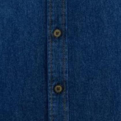 Imagem de Camisa Jeans Manga Curta Social Masculina Comfort