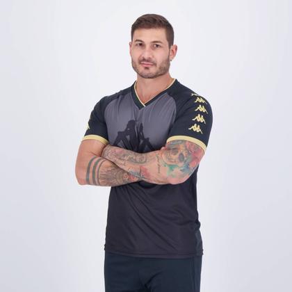Imagem de Camisa Kappa Braddy Preta e Dourada