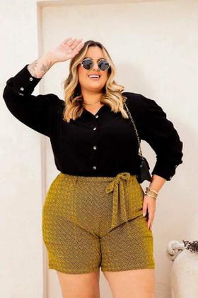 Imagem de Camisa manga longa bufante plus size moda maior