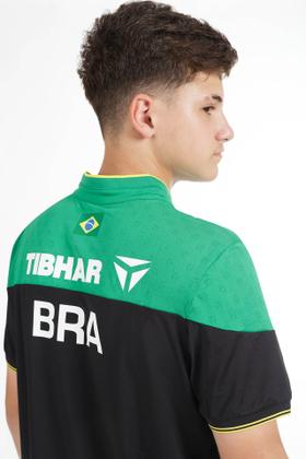 Imagem de Camisa Masc Selecao BRA 2024 Tenis de Mesa Preto e Verde 3P