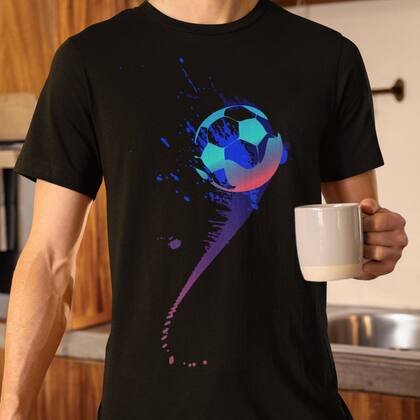 Imagem de Camisa Masculina Basica Camiseta Manga Curta T-shirt Estampa Bola Futebol