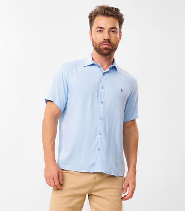 Imagem de Camisa Masculina Em Viscose Slub Diametro Azul